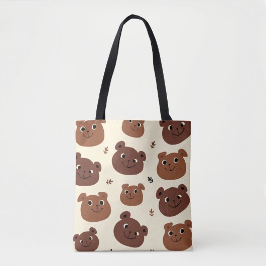 Tote Bag Visage drôle d'ours (Devant)