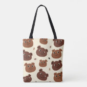 Tote Bag Visage drôle d'ours (Dos)