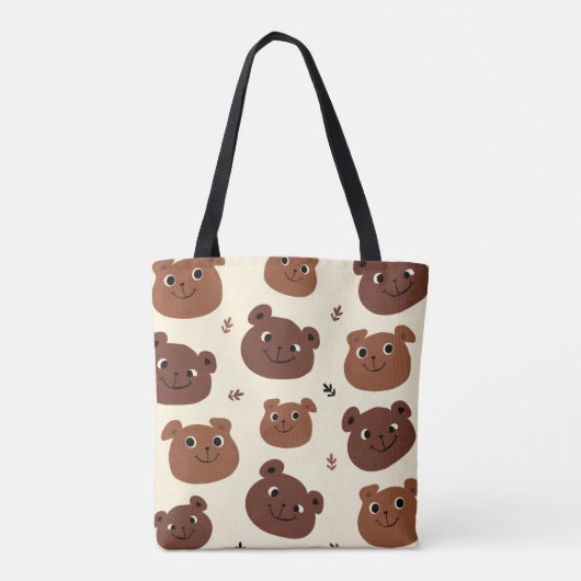 Tote Bag Visage drôle d'ours (Dos)