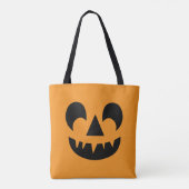 Tote Bag Visage du Citrouille Jack-o'-lantern (Dos)
