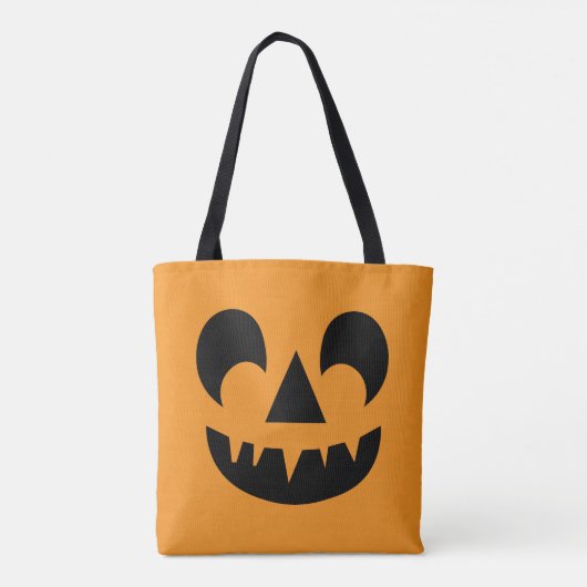 Tote Bag Visage du Citrouille Jack-o'-lantern (Dos)
