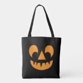 Tote Bag Visage du Citrouille Jack-o'-lantern (Dos)