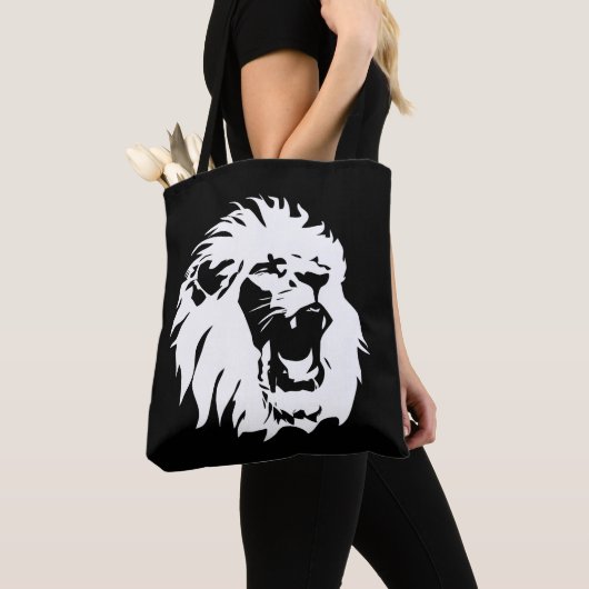 Tote Bag Visage du lion rugissant (De près)