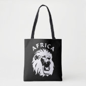 Tote Bag Visage du lion rugissant | Afrique (Devant)