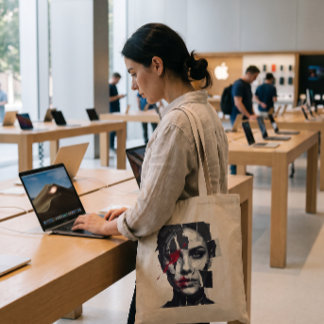 Tote Bag Visage Peint Rebelle