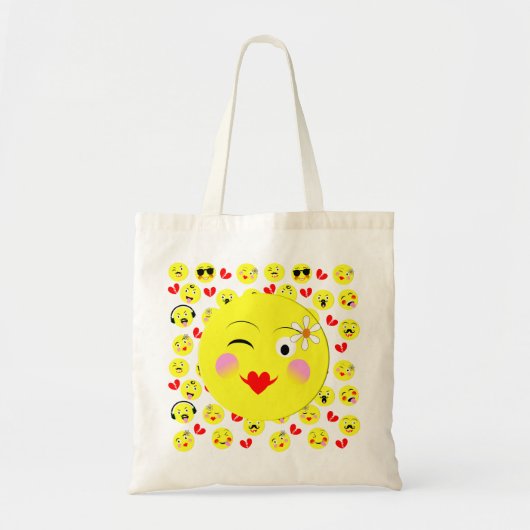 Tote Bag Visages amusants mignon émotionnel (Devant)
