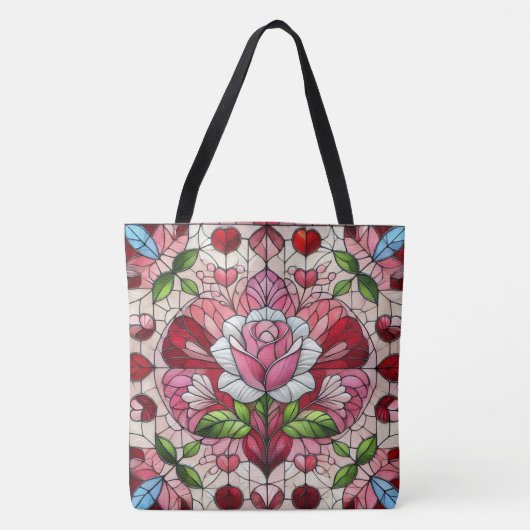 Tote Bag Vitrail floral Saint-Valentin (Devant)