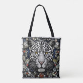 Tote Bag Vitrail Léopard noir et blanc (Dos)