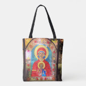 Tote Bag Vitrail orthodoxe Mère Marie, Jésus Fourre-tout (Dos)