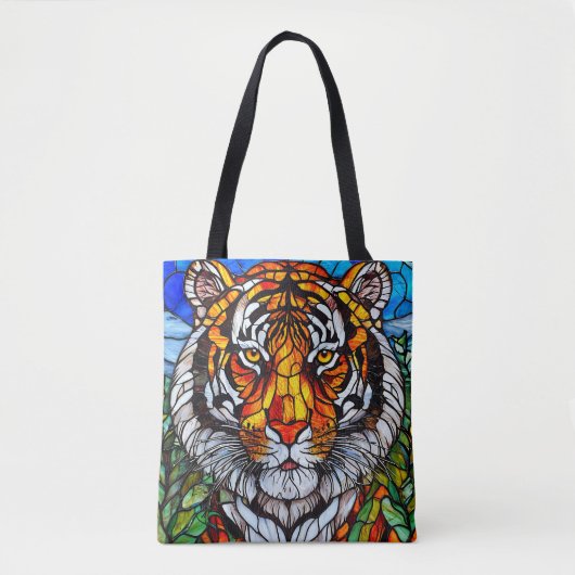Tote Bag Vitraux de tigre (Devant)