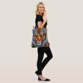 Tote Bag Vitraux de tigre (Sur le modèle)