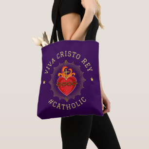 Tote Bag Viva Cristo Rey Sacré-Cœur Catholique