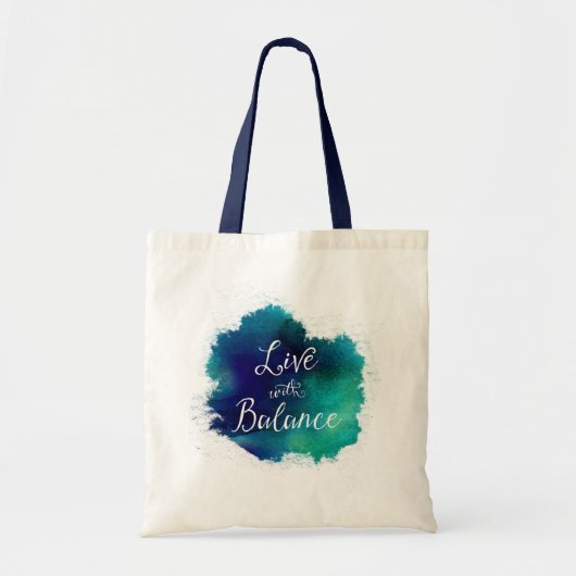 Tote Bag Vivez avec l'aquarelle de zen d'équilibre (Devant)