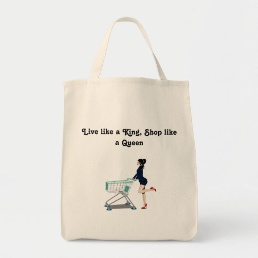 Tote Bag Vivez comme un roi, faites du shopping comme une r (Devant)