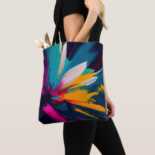 Tote Bag Vivid Bloom – Énergie florale abstraite explosive