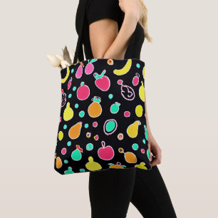 Tote Bag Vivid Neon Motif fruité