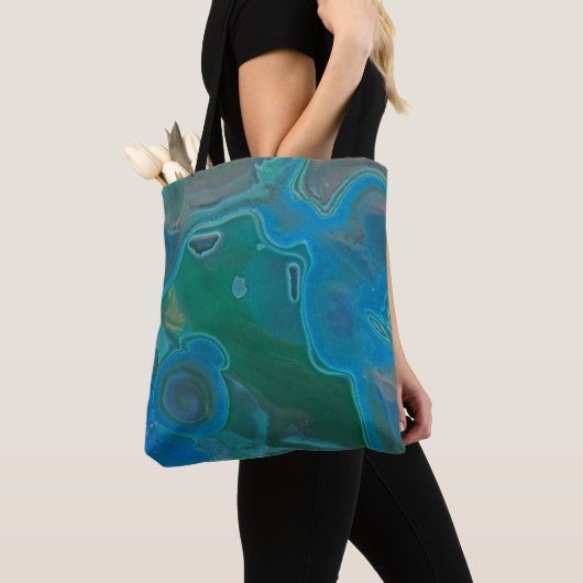Tote Bag Vivid photo Gemstone Blue Green Gem Abstrait (De près)
