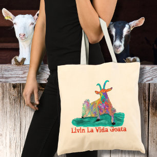 Tote Bag Vivre La Vie Chèvre Drôle De Chèvre Qui Hurle Desi