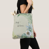Tote Bag Vivre le rêve Tropical Foliage Beige (De près)
