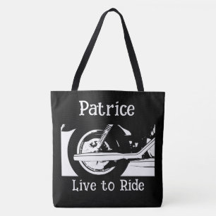Tote Bag Vivre Pour Ride Motorcycle Roue