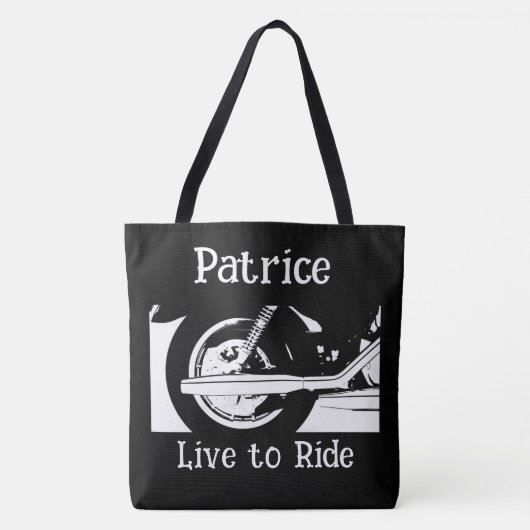 Tote Bag Vivre Pour Ride Motorcycle Roue (Devant)