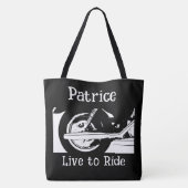 Tote Bag Vivre Pour Ride Motorcycle Roue (Dos)