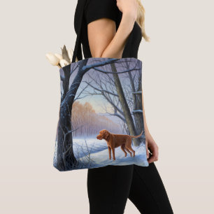 Tote Bag Vizla Laissez tomber la neige de Noël