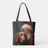Tote Bag Vizsla avec Noël Festif du Père Noël (Dos)