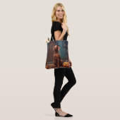 Tote Bag Vizsla Potirons Halloween Effrayant (Sur le modèle)