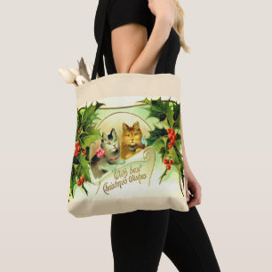 Tote Bag voeux de Noël des chats