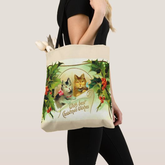 Tote Bag voeux de Noël des chats (De près)