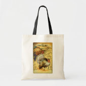 Tote Bag Vœux de Thanksgiving vintage avec dinde (Devant)