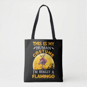 Tote Bag Voici Mon Costume Humain Vraiment Flamant rose Hal