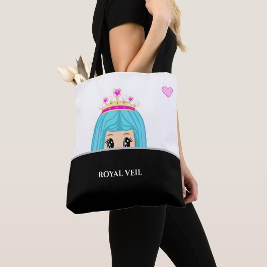 Tote Bag Voile royale en noir et blanc (De près)