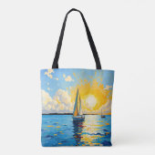 Tote Bag Voilier au coucher du soleil (Dos)