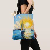 Tote Bag Voilier au coucher du soleil (De près)