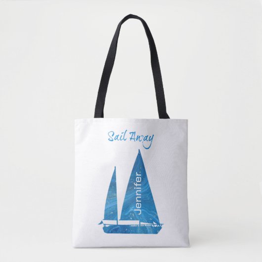 Tote Bag Voilier bleu marine (Devant)