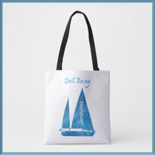 Tote Bag Voilier bleu marine