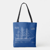 Tote Bag Voilier Clipper Flying Cloud - Plan ABD (Dos)