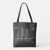 Tote Bag Voilier Clipper Flying Cloud - Plan PD (Dos)