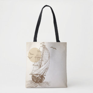 Tote Bag Voilier vintage
