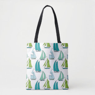 Tote Bag Voiliers sur le motif de l'eau