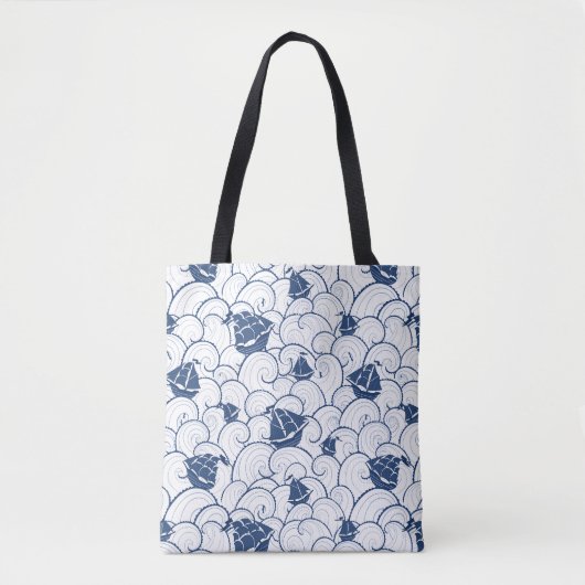 Tote Bag Voiliers sur le motif de mer (Devant)