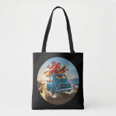 Tote Bag Voiture Blue Fiat (Devant)