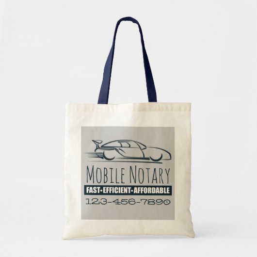 Tote Bag Voiture rapide publique Notaire Mobile avec numéro (Devant)
