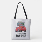 Tote Bag Voiture Red Fiat (Dos)