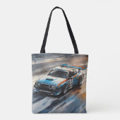 Tote Bag Voiture Sporty Blue Racing (Dos)