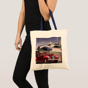 Tote Bag Voitures Anciennes, Road Trip de Berlines Classiqu