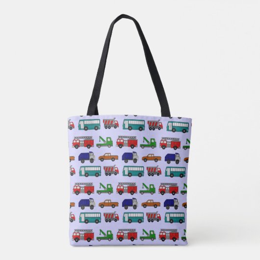 Tote Bag Voitures, Camions, Bus (Dos)