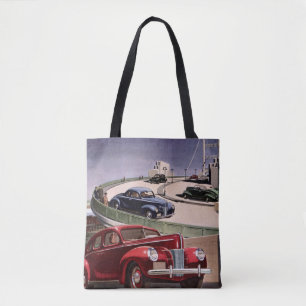 Tote Bag Voitures d'époque, Voyage sur la route des berline